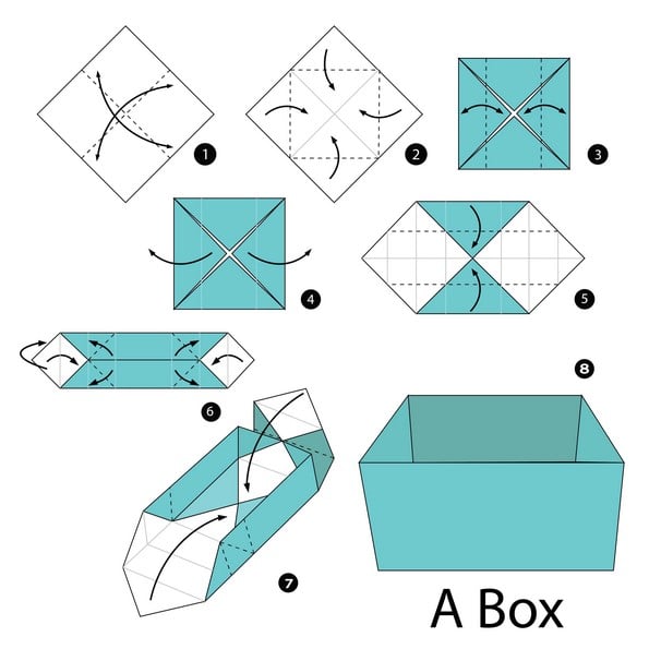 Malá origami krabice pro lehké dárky složit