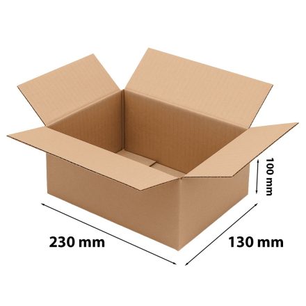 Kartónová deska 230x130x100 mm hnědá 3- válečná vlna B 400 g/m2