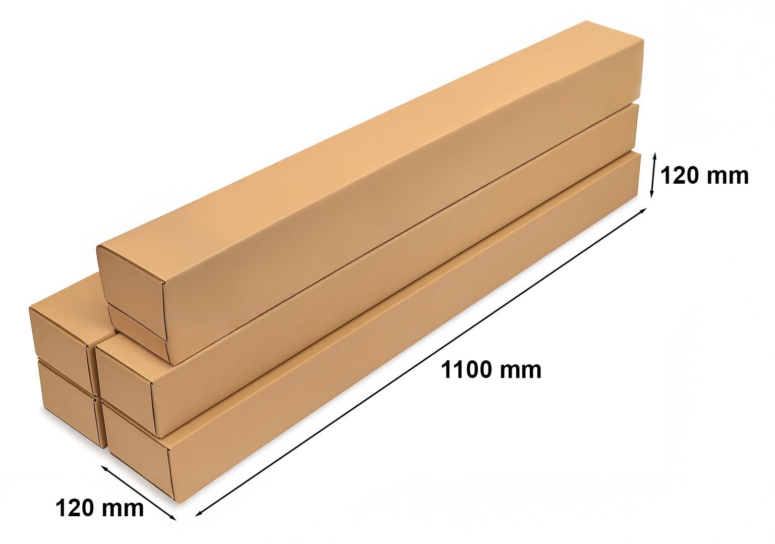 Stanzkarton für B0-Poster 1100 × 120 × 120 mm, braun – 10 Stück