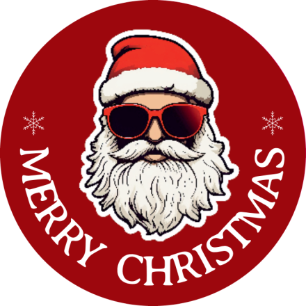 Vánoční samolepky červené s Santa fi 30 mm 200 ks
