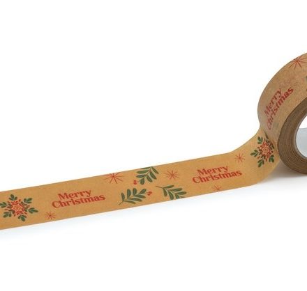 Papírová páska vánoční ozdoba Veselé Vánoce Snowball 48mm/50m