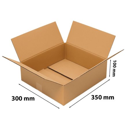 Papírová krabička s klapkou 350x300x100 mm hnědá 3-vražda