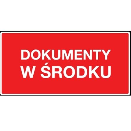 Informační nálepky Dokumenty uvnitř červené 100x50 mm 100 ks
