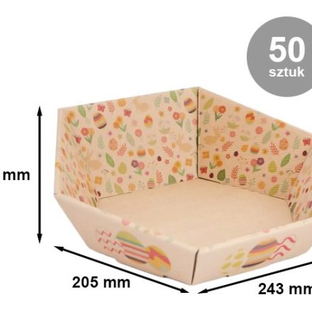 Velikonoční podnosy WIOSNA tištěný kraft 243x205x100 mm - 50 ks
