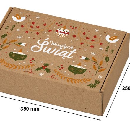 Kartónová vánoční dárková krabička 350x250x150mm Veselé Vánoce.