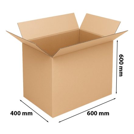 Papírová krabička s klapkou 600x400x600mm C500 hnědá