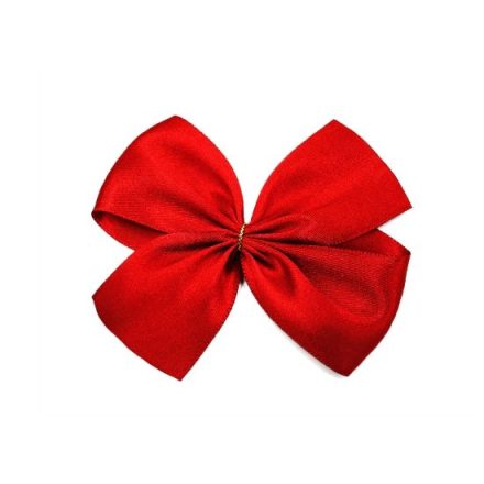 Satinový luk 40 mm, červená, s lepivým, 10 gift ks