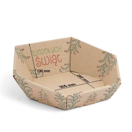 Vánoční Tray Veselé Vánoce 305x260x130 mm - dárkový koš