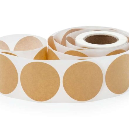 Kulaté nálepky EKO Kraft jasný Fi štítky 50 mm 250 ks na válci