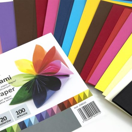 Papírová origami kola 10 cm, 100 ks, směs 20 barvy, 80 g/m2