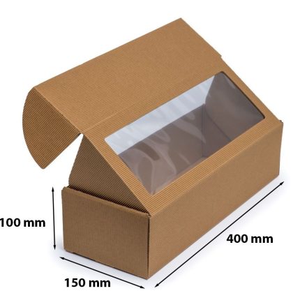 Dekorativní box s oknem EKO Potažené kartonem 400x150x100 mm F427