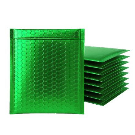 Bubble obálky na desky CD kovová zelená 165x165 mm 100 ks