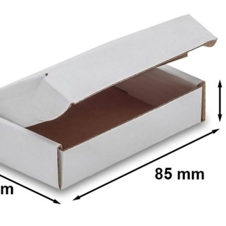 Kartónová krabička F427 85x60x20 mm bílá krabička pro InPost XS