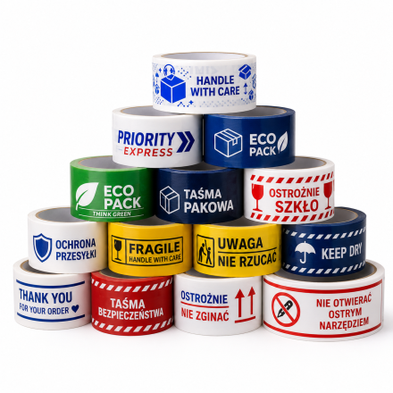 Obalové pásky vytištěné logem Solvent 2 barvy 360 ks 48 mm x 54 m