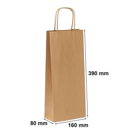 Eco papírový sáček se šroubovacím držákem 160x80x390 mm hnědá