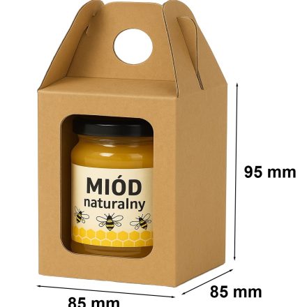 Kartónová krabička s oknem 85x85x95mm kj 1 sklenice medu F217