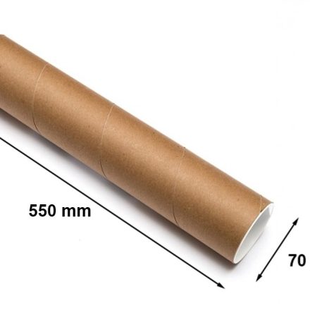 Papírová lepenková trubka 70mm gr 2mm L550 B2 pro plakáty a výkresy