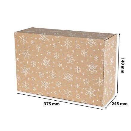 Vánoční karton Box F421 375x245x140 mm bronzové sněhové koule