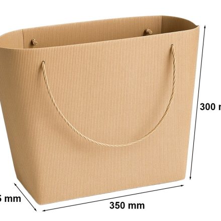 Vlněná lepenková taška hnědá 350x125x300 mm, papírový řetězec