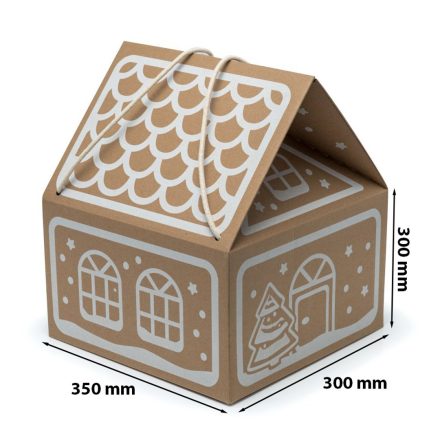 Vánoční chalupa Box 300x300x350 mm s šňůrou
