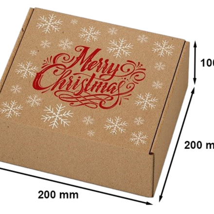 Kartónová vánoční módní box 200x200x100mm MC Sněhové vločky F427