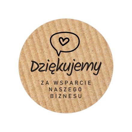 Kraft kulaté nálepky Děkuji vám za podporu 35 mm 200 ks na válci
