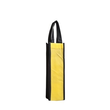 Materiálový sáček PP na lahvičku 1 l 32 x 9 x 9 cm žlutočerná