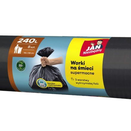 John Potřebné pytle na odpad LDPE černá 240 l 8 Pevný kus