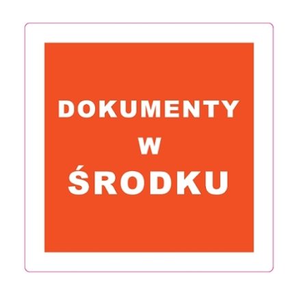 Červené lepicí etikety Dokumenty uvnitř 100x100 mm 100 ks