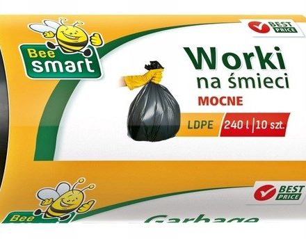 Včela Chytré černé pytle na odpadky LDPE 240 l, 10 ks - silná a prostorná