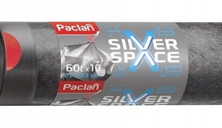 Odpadkové pytle Silver Space 60 l - šedé tašky s páskou, 10 ks