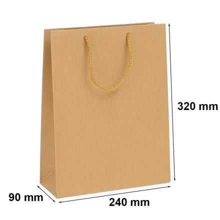 Papírové sáčky na hnědý dárek 240x90x320 s držákem kabelu