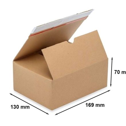 Brown cut-out box s lepicí páskou 169x130x70mm F703 A6