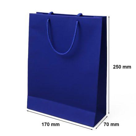 Premium dárková taška A5 170x70x250 mm matná tmavě modrá