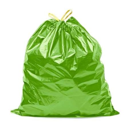 Zelené pytle na odpadky na sklo s páskou HDPE 60l 30um 10 ks