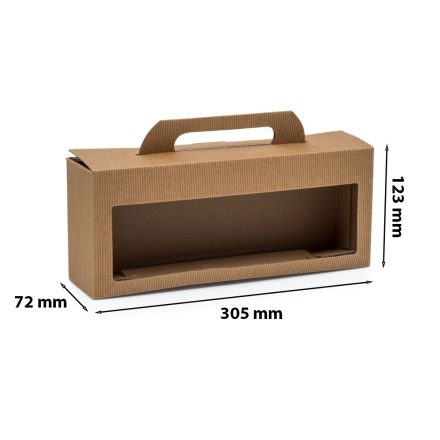 Krabice pro 4 sklenice na med s oknem 0,35l 305x72x123mm Potažené