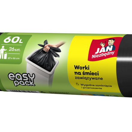 John Potřebné odpadkové tašky HD Easy-pack černý 60 l 26 ks