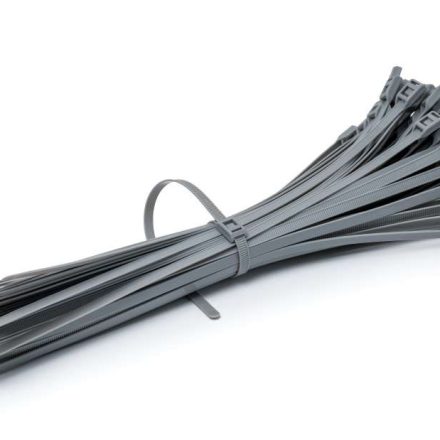 Kabelová svorka s plochým zipem 400x8 mm šedá 100 ks