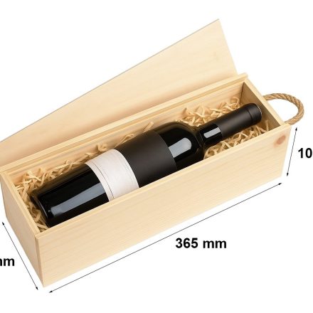 Dřevěná vinná krabice K-951, borovice přírodní box s víkem