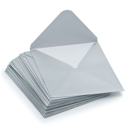Vlnité čtvercové obálky K4 stříbrný matný 120g 50 ks pro pozvánky