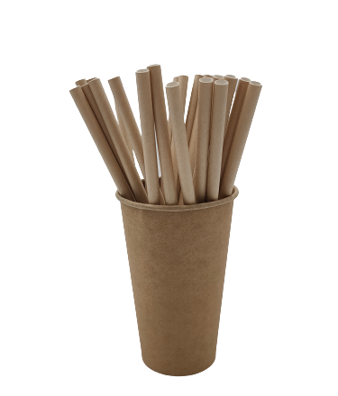 Papírové slámky hnědé organické krafty pro nápoje 8x210 mm 250 ks