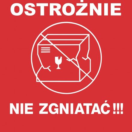 Varovné nálepky Opatrně NIE _ 100x100 mm 100 ks