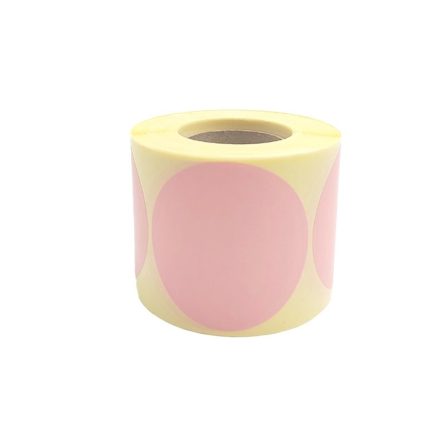 Nálepky kulatých štítků fi 60 mm růžový pastel 500 ks v rolích