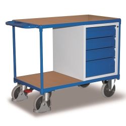 Workshopový vozík SW-600.602 án 4 zásuvky kol, nosnost 500 kg