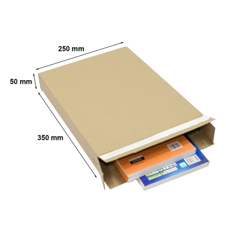 Kartónová krabice Flatbox F12 automatická hnědá 250x50x350 mm