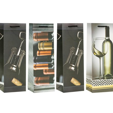 Lux papírový sáček na víno a láhve 12x9x35 cm 12 ks TF-22004-BB