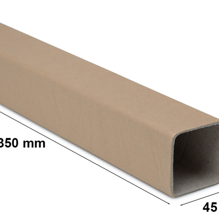 Balení čtverečných lepenkových trubek 45x45x350 mm A3 gr 2,5 mm