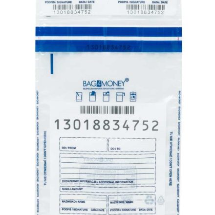 Bezpečné bankovní obálky B5 Bag4Money bezbarvé 180x245 mm 100 ks