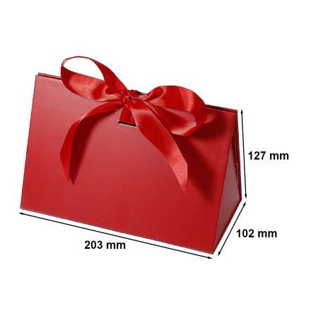 Červená dárková taška se stuhou 203x102x127 mm, malý dárek