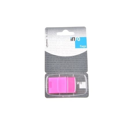 Pink indexing tabs info flags 25x43mm 50ks s podavačem